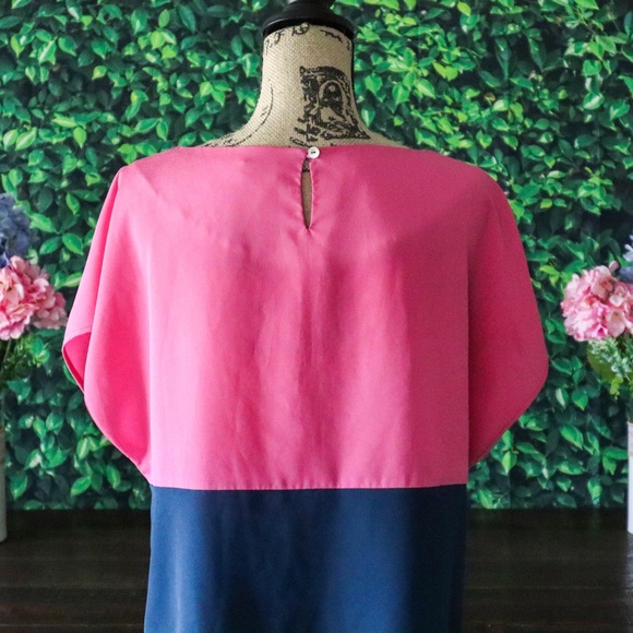 Daniel Cremieux Pink Blue Short Sleeve Top Size Medium - Picture 7 of 9